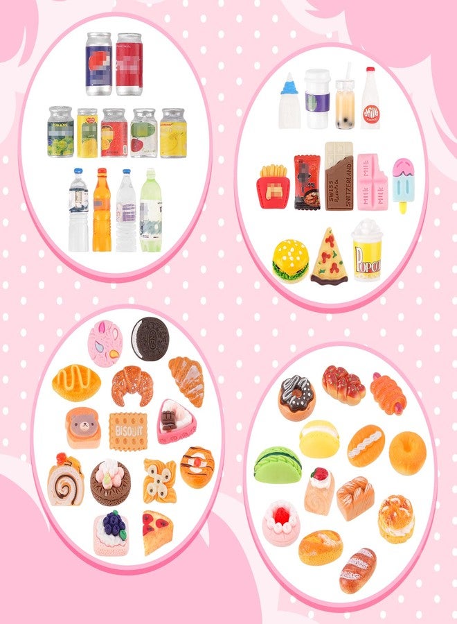 kapeiluo 50Pcs Miniature Food Drinks Bottle Soda Pop Cans, Pretend Play Mini Kitchen Game Party Accessories Toys Hamburg Cake Ice Cream for 1/12 Doll House - Image 5